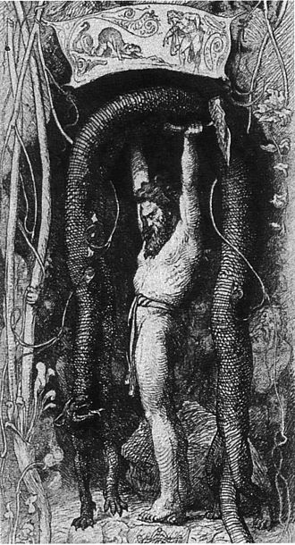 トールが持ち上げようとする猫(実はヨルムンガンド)