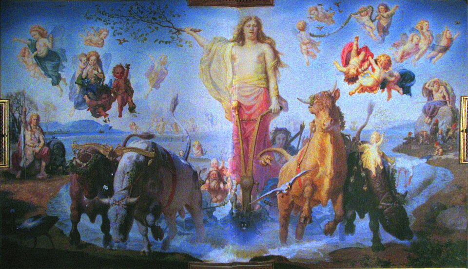 処女神ゲフィオン(四頭の雄牛で大地を耕す)