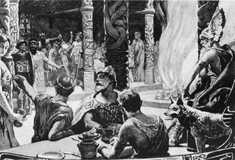 ヴァルハラの饗宴で集う北欧の神々