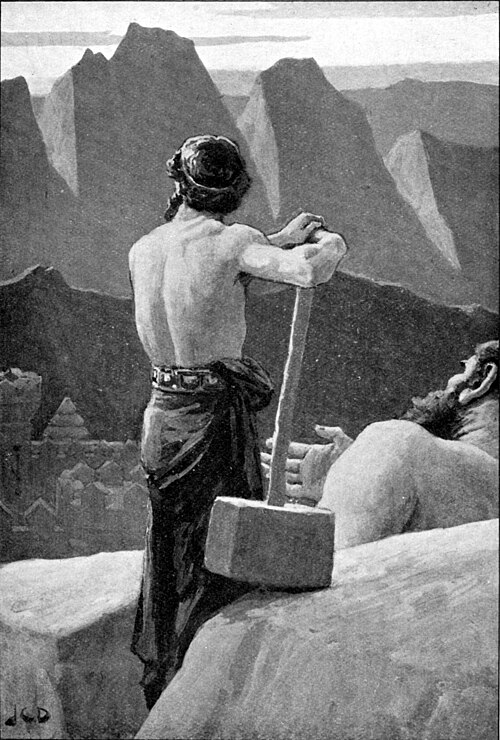 幻術の種明かしをするウトガルザ・ロキとトールの挿絵