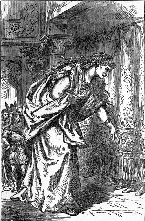 スカジが足元だけを見て夫を選ぶ場面